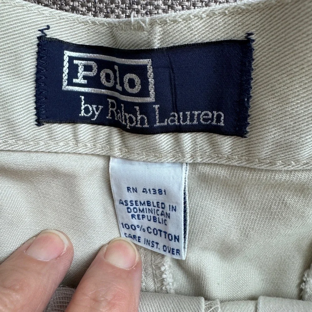 Polo Ralph Lauren Mens Pleated Chino Shorts Tan Khaki Cotton 32 5808281UP